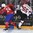 PARIS, FRANCE - MAY 7: Norway's Andreas Martinsen #24 collide with Switzerland's Ramon Untersander #65 during preliminary round action at the 2017 IIHF Ice Hockey World Championship. (Photo by Matt Zambonin/HHOF-IIHF Images)
